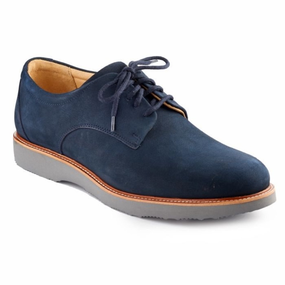 Samuel Hubbard Bucks Oxford Mens Size 9.5 Navy Blue Nubuck Vibram Sole